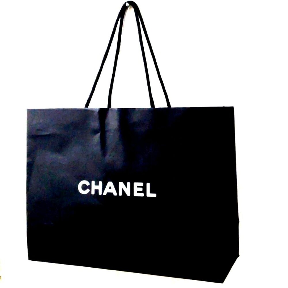 Authentic Chanel Large Paper Shopping Bag Black Luxury Packaging Gift Bag